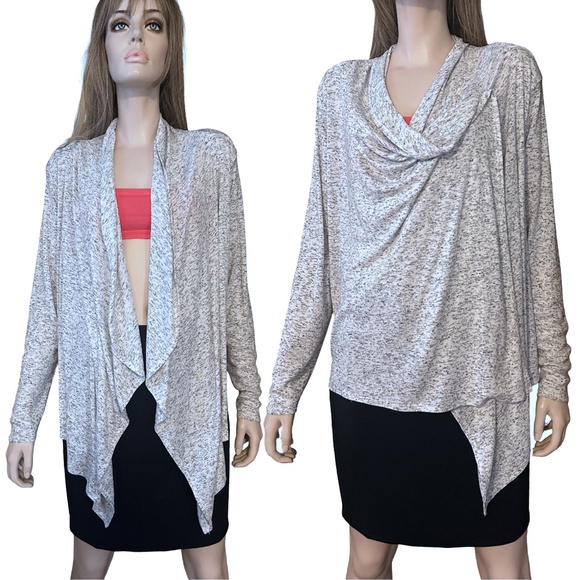 Eddie Bauer Convertible Waterfall Sweater Top Asymmetrical Cardigan Adaptable - Picture 14 of 16